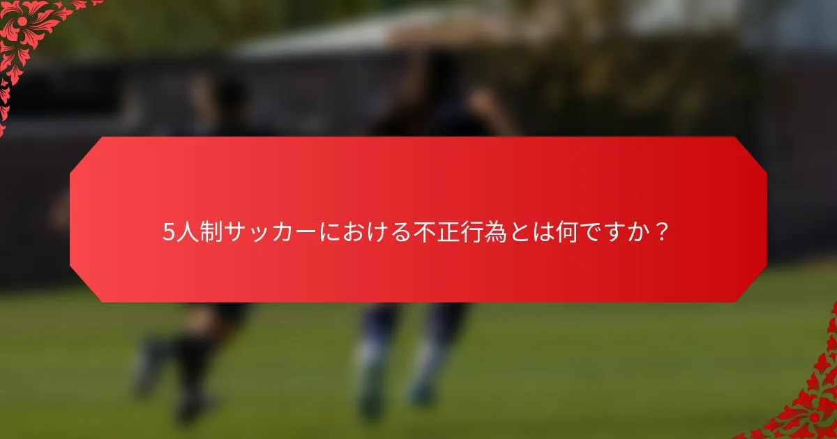 5人制サッカーにおける不正行為とは何ですか？