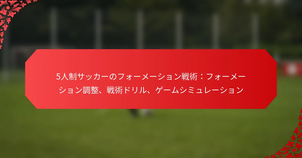 5人制サッカーのフォーメーション戦術：フォーメーション調整、戦術ドリル、ゲームシミュレーション